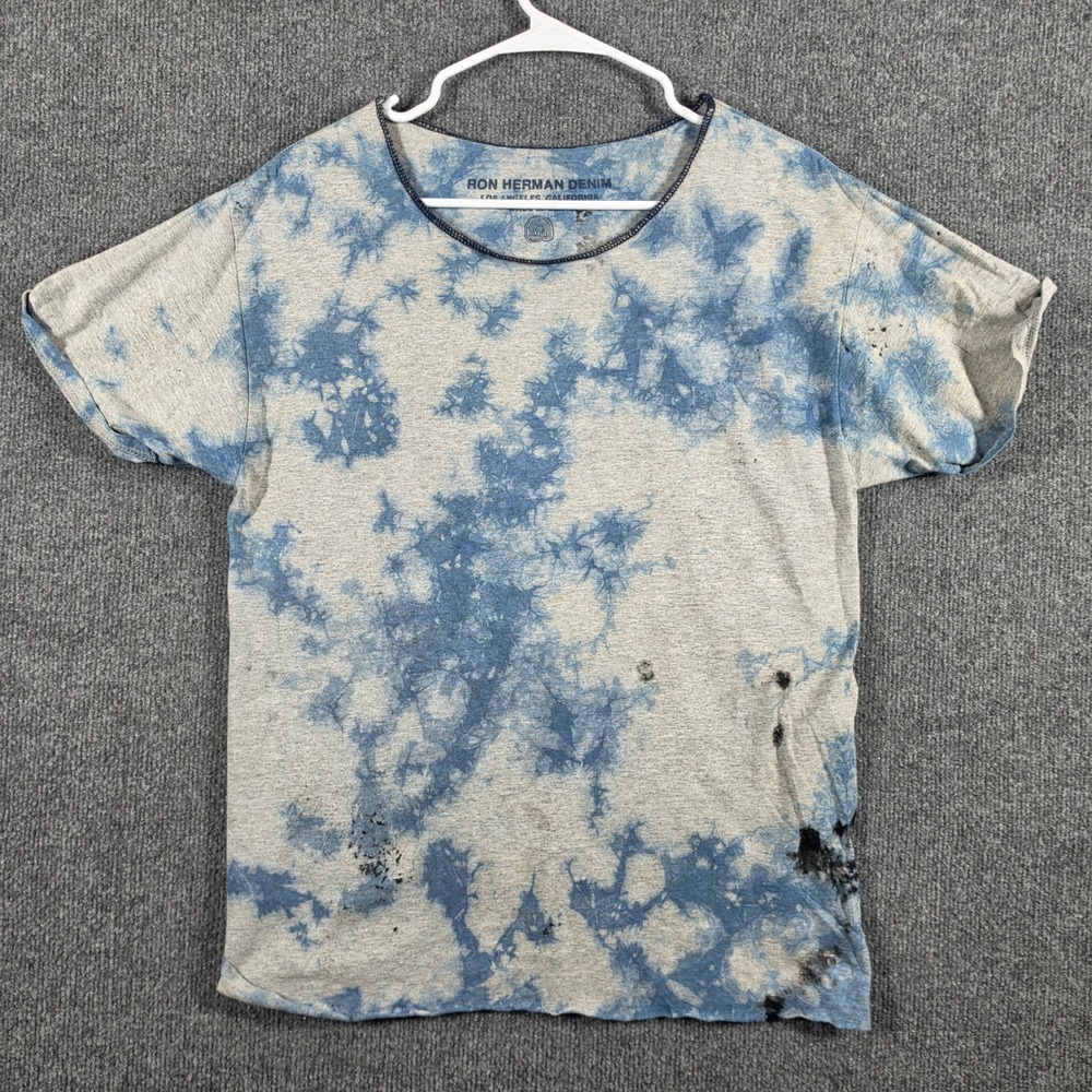 Ron Herman Shirt Mens Medium Vintage Tie Dye Distressed Slub Tee Made in USA